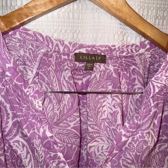 Lilla P 3/4 Sleeve Split-Neck Top - Picture 5 of 7